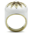 thumbnail image 3 of Luxe Jewelry Designs Women's Gold Ion Plated Brass Flower Ring with Top Grade Crystals - Size 5, 3 of 4