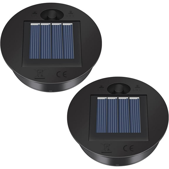 2 Pack Solar Light Replacement Top - 10 Lumens LED Panel Lantern Lid, Outdoor Parts for Garden Patio Decor, Light up Your Space (3.35)