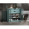 thumbnail image 4 of Palace Imports 100% Solid Wood 32" Bathroom Cabinet with Clear Glass Doors, 2-Drawers and Adjustable Shelves, Aqua, 4 of 4