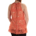thumbnail image 2 of ALFANI Womens Orange Lace Floral Sleeveless Halter Tank Top 16, 2 of 2