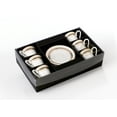 thumbnail image 6 of Elegant Durable and Colorful Porcelain Espresso Cup and Saucer Set - Gold and Black, Set of 6, 2 oz., 6 of 7
