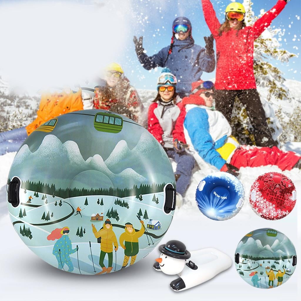 Thickened Snow Sled Inflatable Snow Tube Sled with Handles Winter Snow Sledding Toy for Boys Girls Family Activity