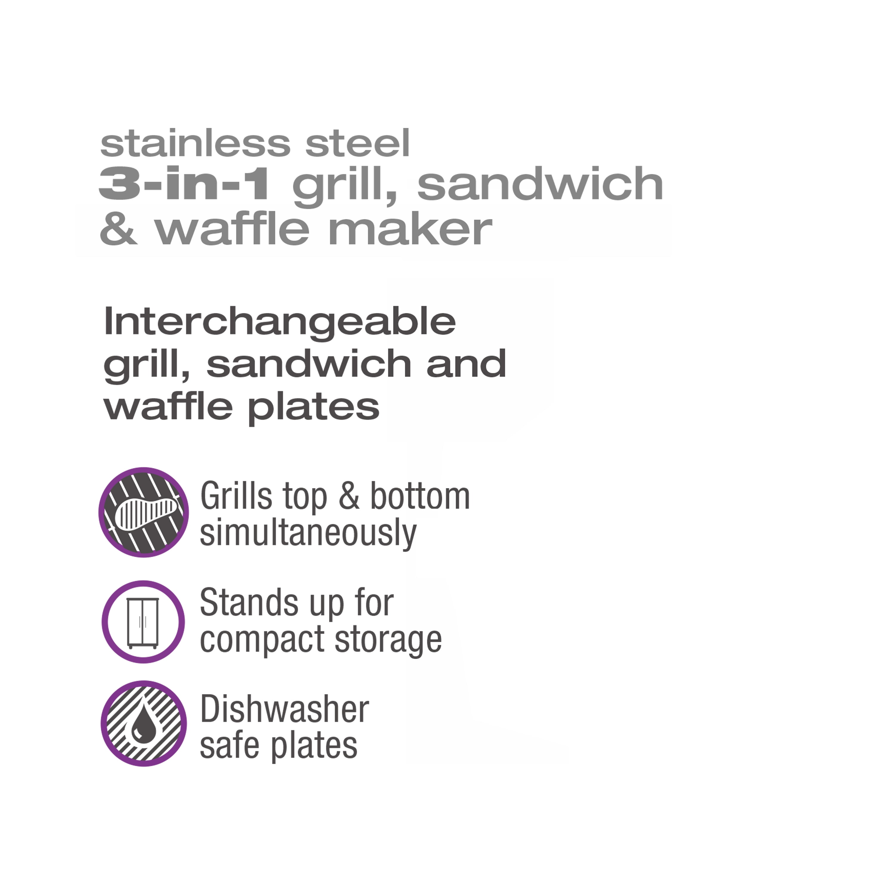Salton 3 in 1 Grill, Sandwich & Waffle Maker