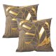 thumbnail image 1 of Funda de cojín de cuero a rayas de 18 x 18 pulgadas, 2 piezas, funda de almohada de lujo europea, para sofá, sala de estar, dormitorio, decoración de coche, 1 of 5