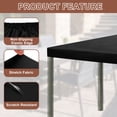 thumbnail image 3 of Mantel ajustado para mesa rectangular de 8 pies, cubierta de mesa de spandex lavable de poliéster con borde elástico para picnic, camping, patio al aire libre (96"x30", negro), 3 of 6