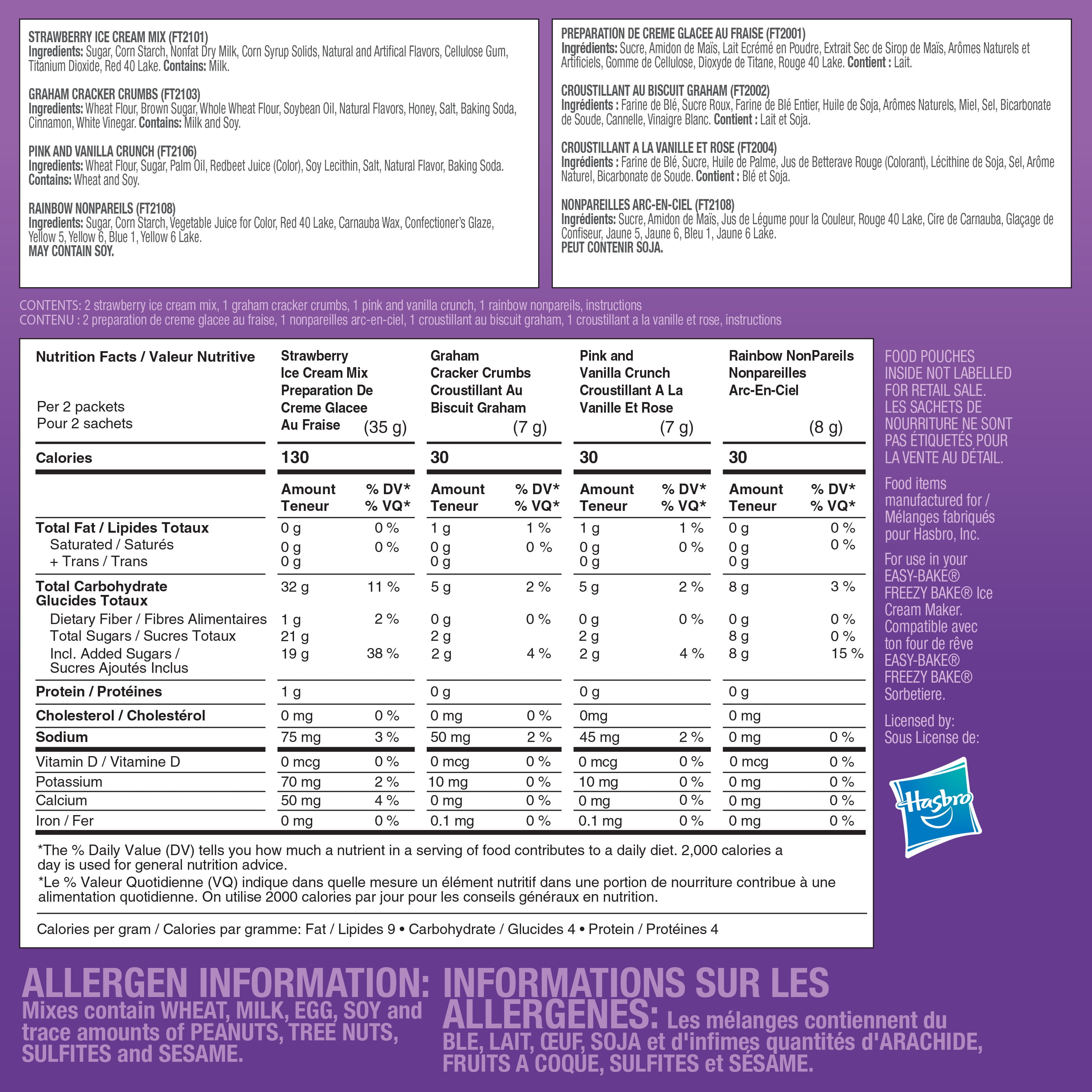 Freezy-Bake Strawberry Ice Cream Mix - Strawberry Shortcake and Strawberry Delight