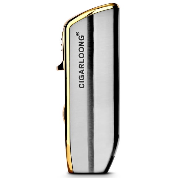 Cigar Lighter Windproof Inflatable Three Tubes Straight Blue Flame Metal Distinctive Creative Portable Lighter With Cigar Drill