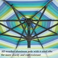 thumbnail image 2 of Iwicker 9Ft Patio Umbrella Sunbrella Outdoor Aluminum Market Umbrella with Crank and Push Button Tilt, Green Stripe, 2 of 10