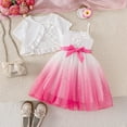 thumbnail image 2 of Taqqpue Girl's Clothes Sets 2 Piece Kids Summer Short Sleeve Ruffle Hem Top and Bow Sleeveless Flowy A Line Dresses Outfits (3-8 Years), 2 of 9