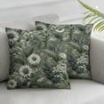 thumbnail image 3 of Pillow Floral Happy Throw Pillows Watercolor Butterfly Green and White Spring Art Decorations for Outdoor Farmhouse Home Sofa Couch, 3 of 7