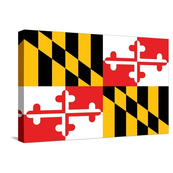Art.com Maryland - State Flag Stretched Canvas Print Wall Art by Lantern Press, 24" x 16"