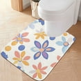 thumbnail image 2 of Yayeee Bath Rug for Bathroom Floor Non Slip Rectangle Fluffy Soft Absorbent Mat, 16"x24", Blue Retro Flower, 2 of 7