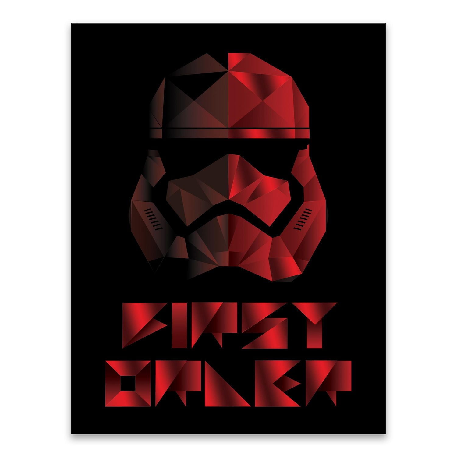 Artissimo Designs First Order Red Shapes Printed Canvas - 6.5W x 8.5H x .5D