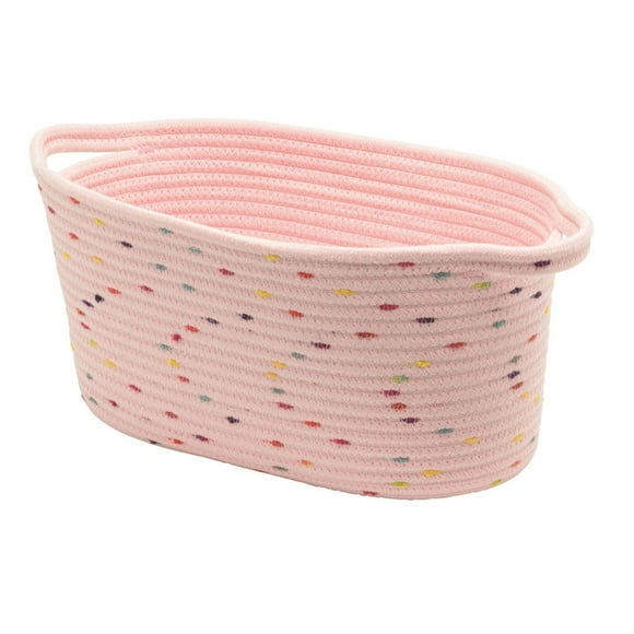 Zenna Home Cotton Rope Storage Basket, With Colorful Speckles