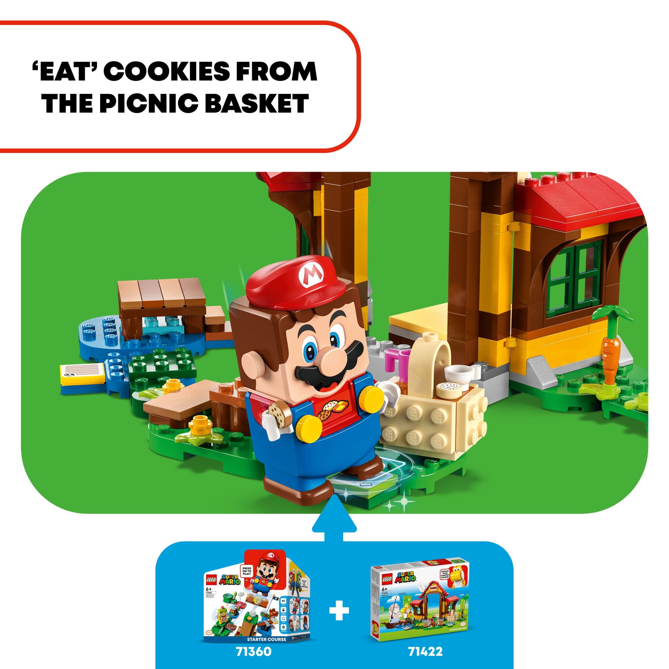 LEGO Super Mario Picnic at Mario’s House Expansion Set 71422, Collectible Playset with Yellow Yoshi Figure, Buildable Game Toy to Expand a Starter Course, Super Mario Birthday Gift for 6-8 Year Olds