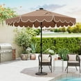 thumbnail image 4 of Costway 9.3 FT Solar Patio Umbrella Outdoor Market Sunshade with 24 LED Lights Ruffles Brown, 4 of 10