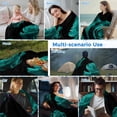 thumbnail image 5 of Teal Blue Rose Cooling Blanket,Lightweight Breathable Summer Throw Blanket with Double Sided Cold Effect,Vintage Abstract Garden Flower Floral Black Picnic Blankets Bed Sheet for Hot Sleepers 30"x40", 5 of 8