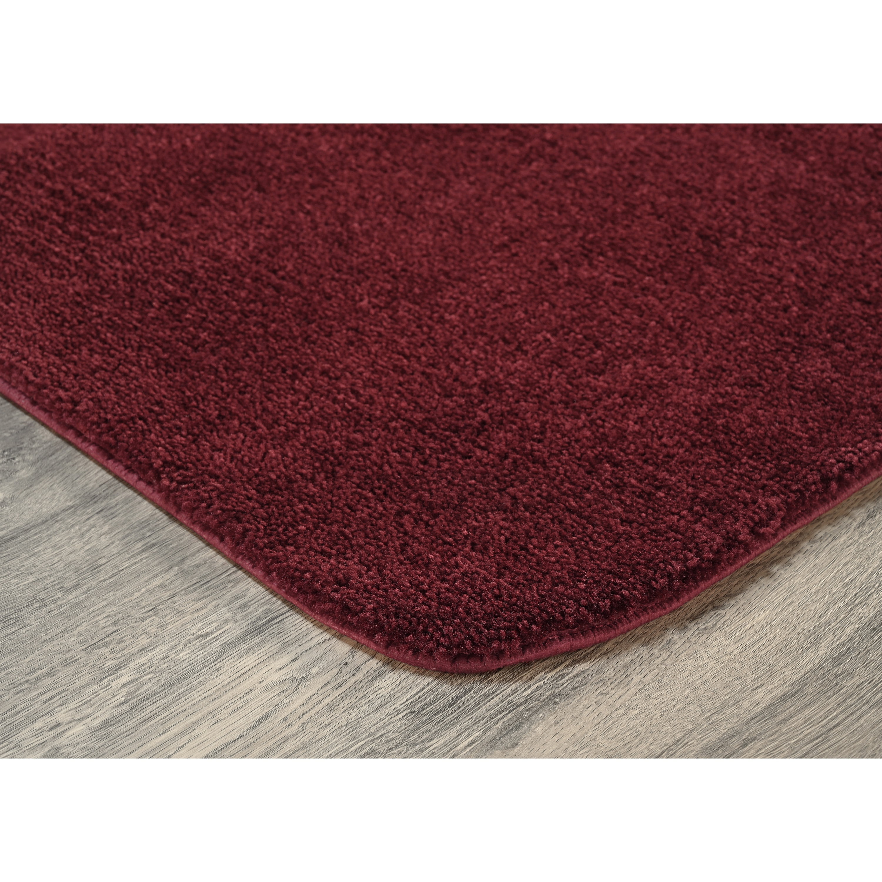 Garland Rug Traditional Washable Bath Rug Set, 3 Piece Set (21"x34" Bath Rug, Contour Rug, & Toilet Lid) Chili Red