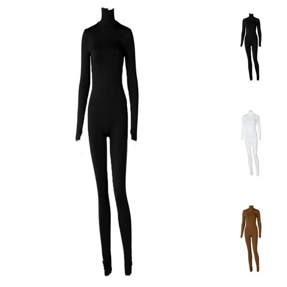 Hpapadks Work Out Sets Gym for Women 2 Piece Turtleneck Solid Color Long Sleeves Velvet Stretchy Yoga Onesie Bodysuit Yoga Sets for Women Black L