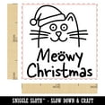thumbnail image 2 of Meowy Christmas Cat with Santa Hat Self-Inking Rubber Stamp Ink Stamper - Black Ink - Small 1 Inch, 2 of 7