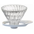 thumbnail image 1 of HARIO VDGR-02-W V60 Gotero de transmisión de vidrio resistente al calor 02 para 1 a 4 tazas, blanco, fabricado en Japón, 1 of 5