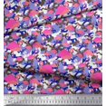 thumbnail image 3 of Soimoi Moss Georgette Fabric Camouflage Texture & Flamingo Bird Decor Fabric Printed Yard 42 Inch Wide, 3 of 3