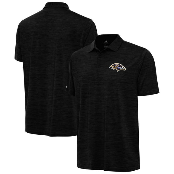 Men's Antigua  Heather Black Baltimore Ravens Layout Polo