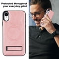 thumbnail image 7 of Allytech Magnetic Case for iPhone XR with Foldable Kickstand,【Compatible Magsafe】Ultra Slim Retro PU Leather Camera Screen Protection Shockproof Anti-Drop Back Case for Women Men - Rosegold, 7 of 7