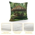 thumbnail image 4 of Orinice  Tiki Bar Throw Pillow Cushion Cover, Tiki Hut in Dreamy Fantasy Forest Tropical Island Wildlife Greenery Art, Decorative Square Accent Pillow Case,  White, 4 of 5