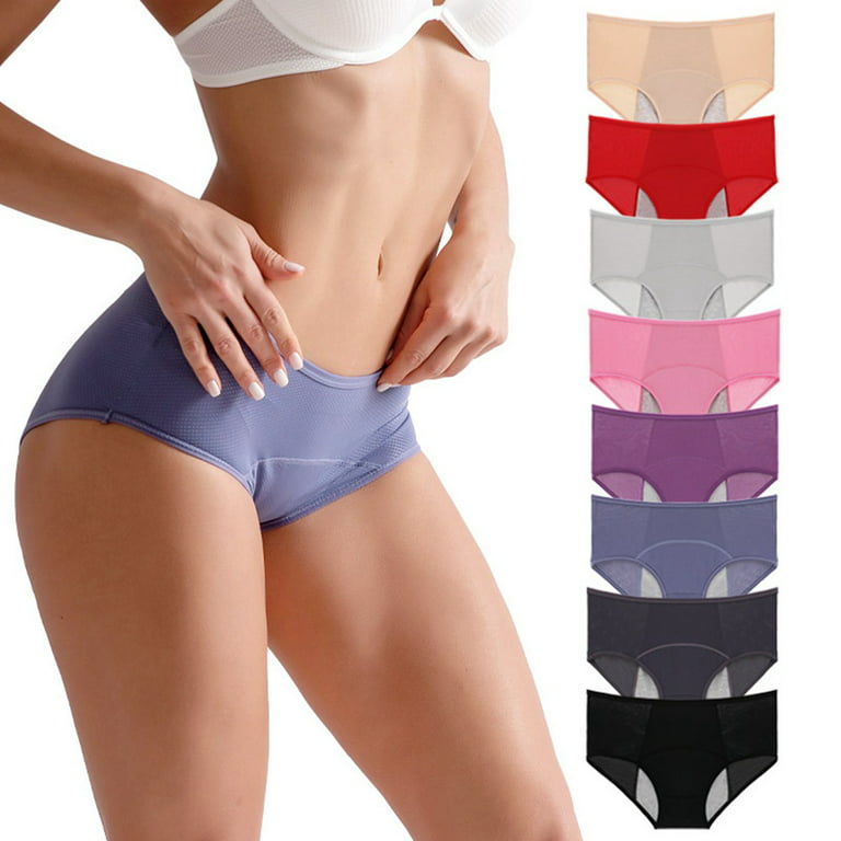 Leakproof Period Underwear for Women Light Flow Plus Size Period Panties  Breathable Menstrual Postpartum Briefs 3 Pack, Size XXL Black