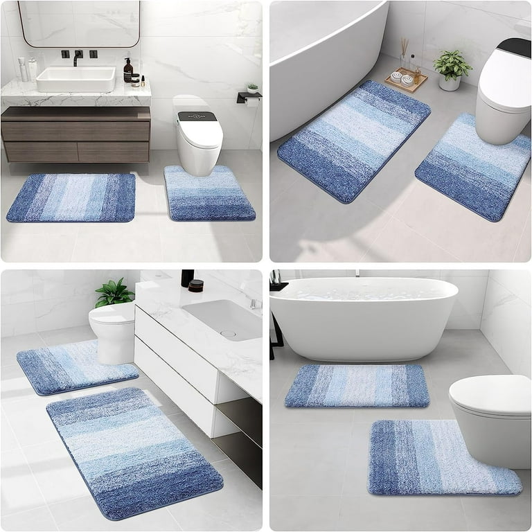 Luxury Bathroom Rug Mat, Soft And Absorbent Microfiber Bath Rugs
