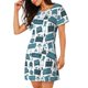 thumbnail image 2 of Easygdp Modern Furniture Camisón de manga corta para mujer, informal, estampado, 2 of 6