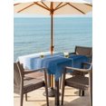 thumbnail image 4 of Square Outdoor Tablecloth with Umbrella Hole Haze Blue White Ombre Outside Table Cloth Waterproof Patio Table Cover Vintage Gradient Striped Aesthetics Zipper Tablecloths for Picnic 54x54 Inch, 4 of 8