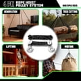 thumbnail image 2 of 1 Set Block and Tackle Pulley System, 1000 LB Capacity, 50 FT Reflective Rope Hoist with Metal Bearing Wheels and 2 Soft Loops, 2 of 8