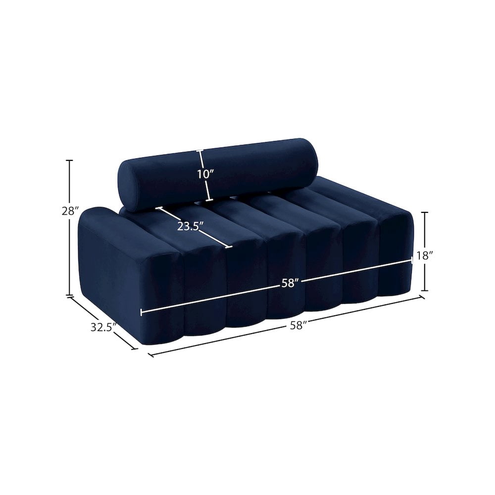 Meridian Furniture Melody Navy Velvet Loveseat