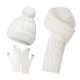 thumbnail image 2 of Conjunto de 3 gorros, bufandas y guantes de invierno para mujer, gorro de cuello largo, bufanda tejida, guantes para pantalla táctil, regalo de Navidad, bufanda acrílica., 2 of 6