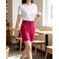thumbnail image 2 of Womens Dress Shorts Business Casual Work Wear Polyester Short,Hot Pink Size 2XL, 2 of 5