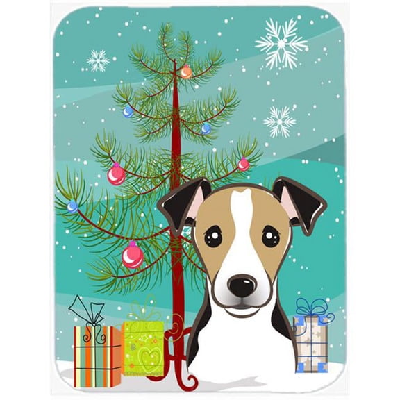 Christmas Tree And Jack Russell Terrier Mouse Pad, Hot Pad & Trivet