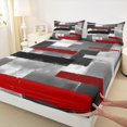 thumbnail image 5 of Manfei Abstract Ombre Rectangle Queen Sheets, Red Black White Queen Sheet Sets, Black Reversible 4pcs1 Flat Sheet + 1 Fitted Sheet + 2 Pillowcases, 5 of 6