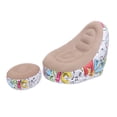 thumbnail image 1 of Inflatable Lounger Chair, Inflatable Couch Waterproofing Folding Flocking Soft with Foot Stool for Outdoor Camping Brown, 1 of 7
