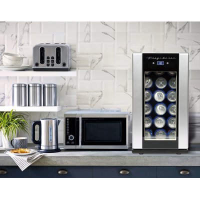 Buy Frigidaire 18 Can 4 Bottle Retro Beverage Fridge Temperature Control Stainless Efmis567 Wm Online In Guatemala 934384277