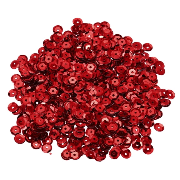 10000 Pcs Loose Sequins 6MM Bulk Cup Sequins Paillettes Sequins Embroidery Sequins Round Spangles with Holes,Red