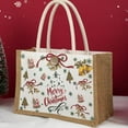 thumbnail image 2 of LanSuare Christmas Canvas Gift Bags, Merry Christmas Tote Bags with Handles, Reusable Shopping Bags, Suitabel for Xmas Gifts Wrapping, Holiday Party Supplies, 8.7"x6.7"x3.9", 2 of 6