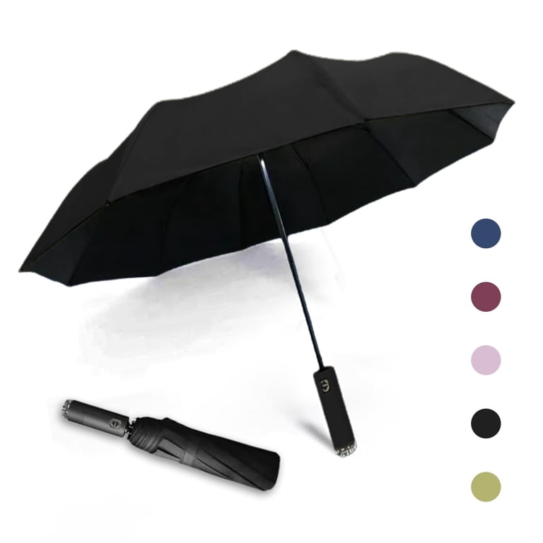 Somnr Folding Sun & Rain Umbrella with LED Light, 10-Bone photo 1