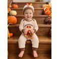 thumbnail image 3 of RUINIXCW Infant Boy Thanksgiving Outfit Waffle Knit Long Sleeve Romper and Hat Set, 3 of 7
