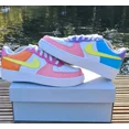 thumbnail image 1 of Air Force 1 Custom White Shoes Bright Multicolor Summer Pink Blue Yellow Purple, 1 of 6