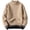 Khaki, variant on Mens Thick Mock Neck Pullover Sweater 100 Percent Merino Wool Long Sleeve