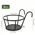 thumbnail image 5 of One pack of 3 iron art hanging flower pots with hanging hooks, metal plant planting hanging basket, detachable, for balcony, fen, 5 of 8