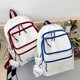 thumbnail image 2 of Mochila De Ocio De Gran Capacidad Mochila De Color En Contraste De Moda Mochila Escolar Portátil con Bordado De Letras Mochila Cómoda Y Liviana para Viajes Escolares, 2 of 5