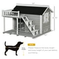 PawHut Wooden Dog House Outdoor with Porch, Cabin Style Raised Pet